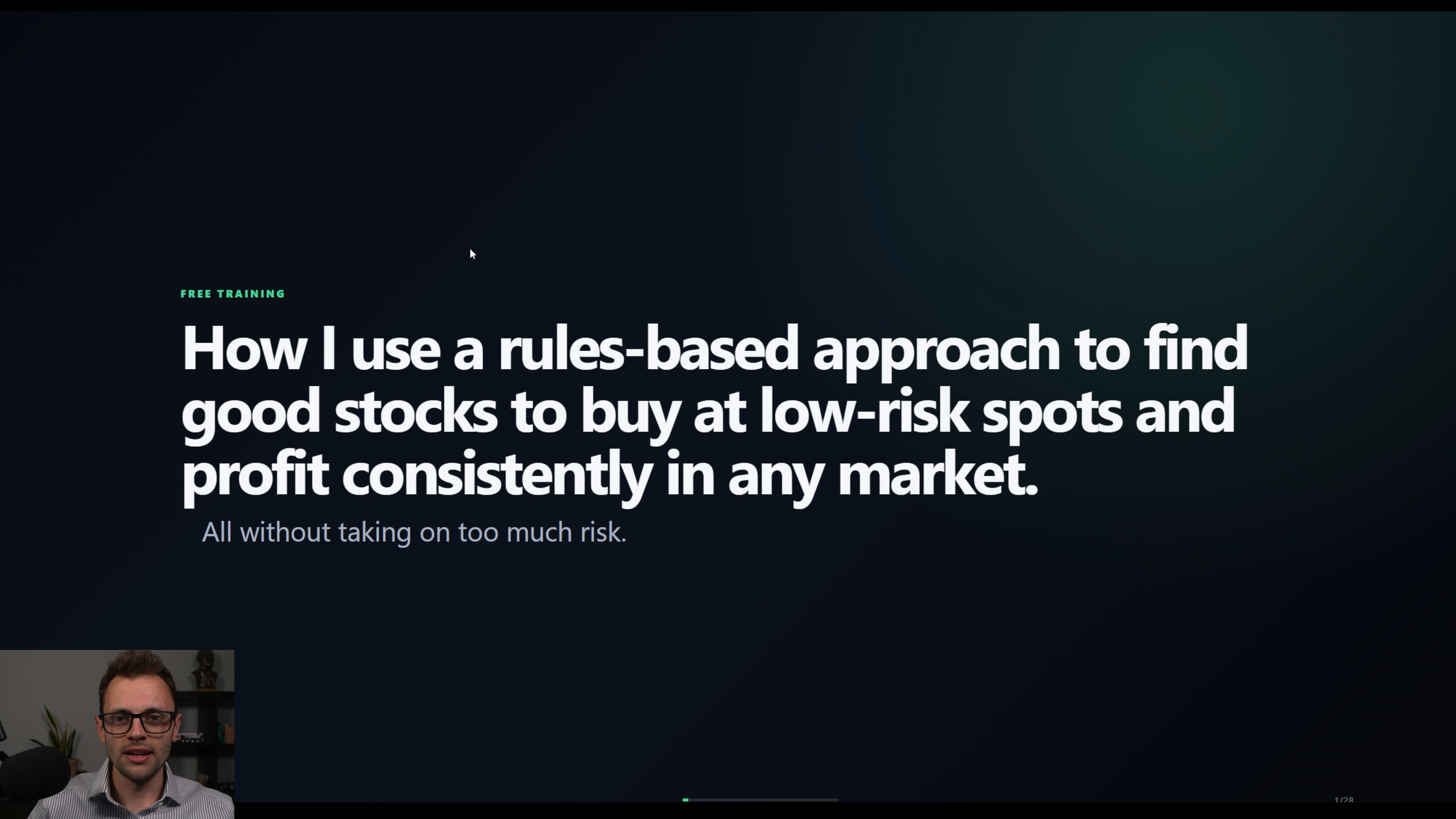 Free training: how I use a rules-based approach to find good stocks to buy at low-risk spots